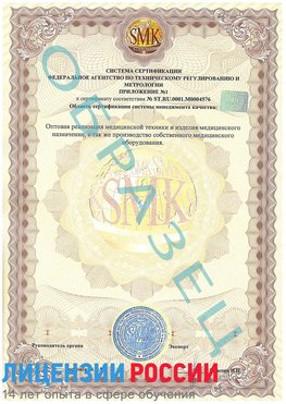 Образец сертификата соответствия (приложение) Топки Сертификат ISO 13485